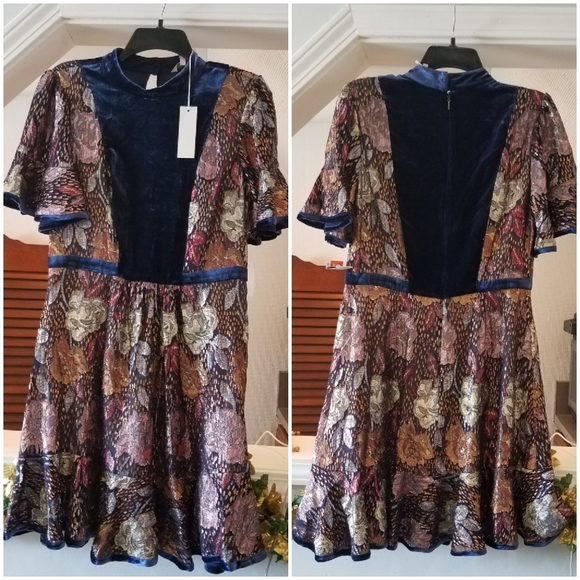 🤑sold🤑REBECCA TAYLOR CLIP DRESS GLISTENING ROSE - Picture 4 of 16